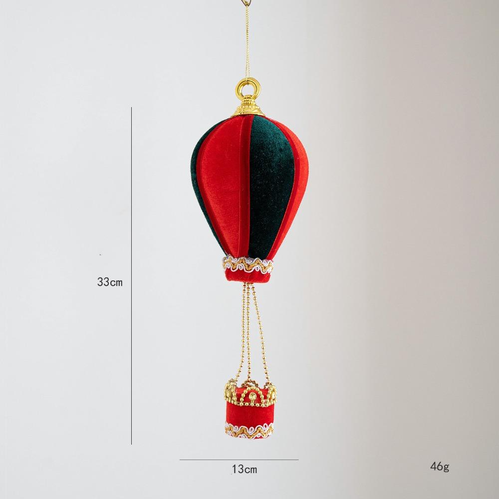 Foam Flocking Simulation Candy Cane Decoration Red Green Hot Air Balloon Christmas Velvet Hanging Candies Hanging