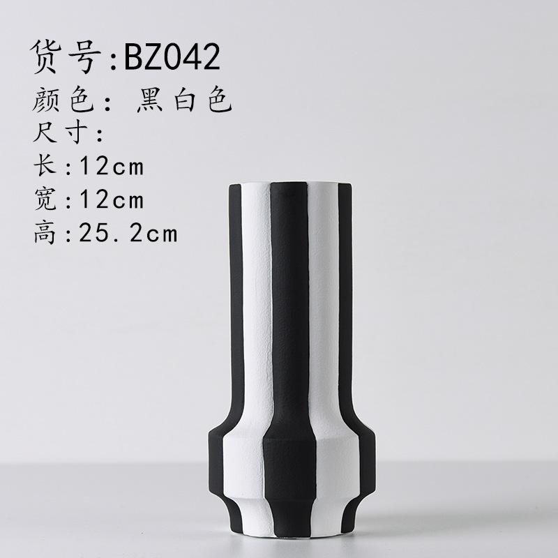 Modern Black-and-white Striped Ceramic Vases Flowers Flower Arrangements and Table Decorations for The Living Room Coffee Table