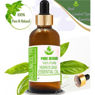 Pure Herbs Basil Linalool Type 100% Ocimum Basilicum Essential Oil ZA 212