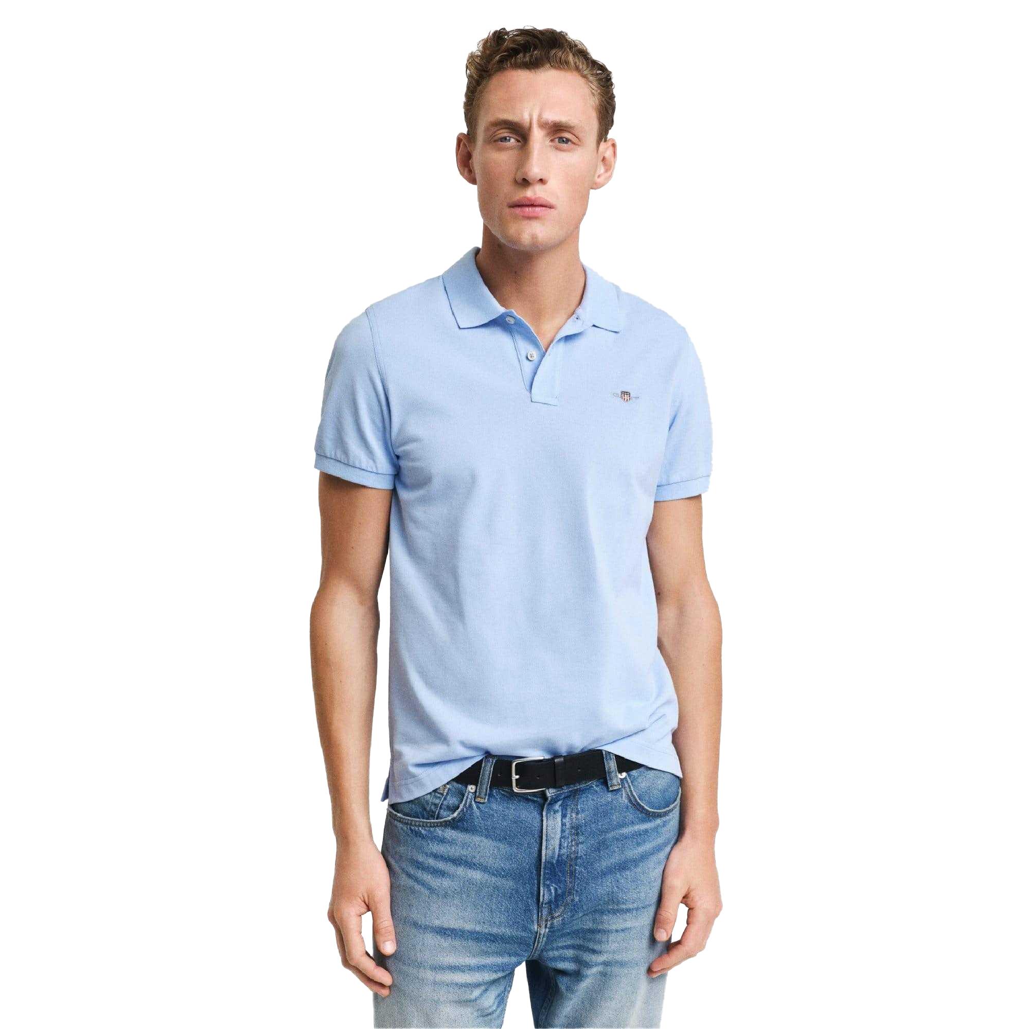 Pertemba FR - Apparel Gant Heren Shield Pique Poloshirt L blauw