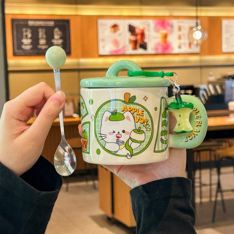 

Birthday gift for girls, high-value and cute pendant, puppy water cup, apple ceramic mug, souvenir 401-500ml