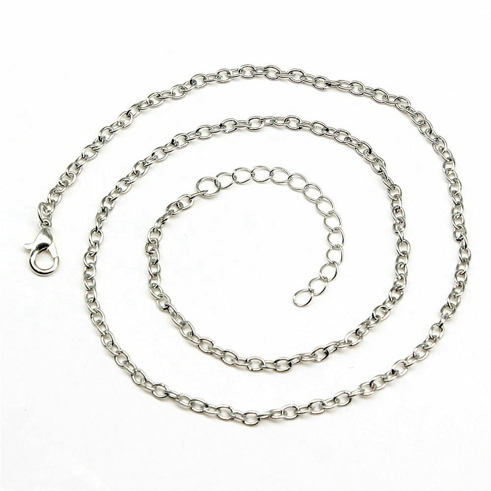 

5шт ожерелье цепочка ювелирные изделия компоненты аксессуары родиевый цвет железо 45см
