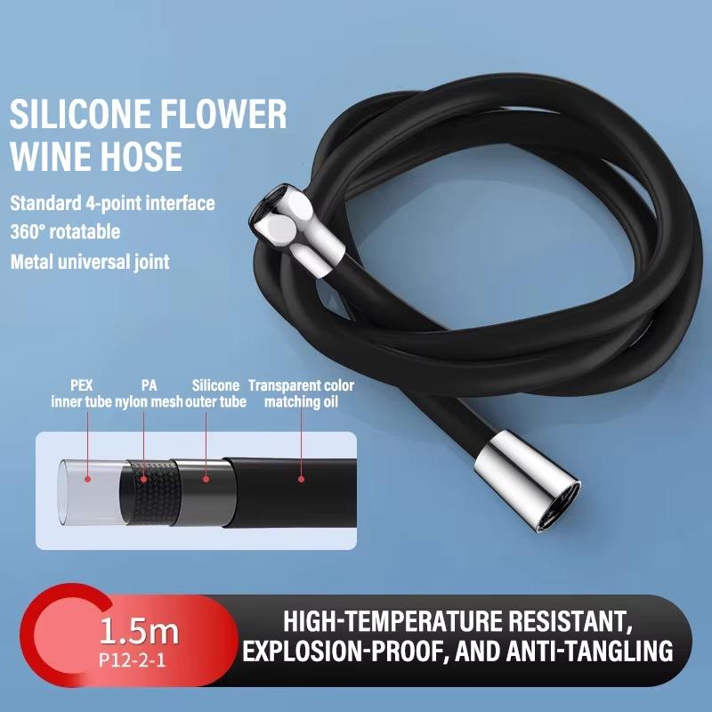 

1.5/2 м Силиконовый душевой шланг для ванной, произвольно изгибаемый, взрывозащищенный, не запутывающийся, душевой шланг, аксессуары для смесителя для ванной