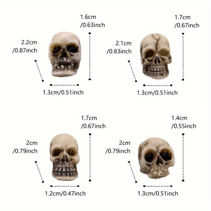 100/200pcs Small Skull Planter Garden Decor Aquarium Decoration Realistic Fish Tank Skeleton Ornament Fish Bowl Bonsai Pot Decor