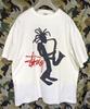 STUSSY 90's Vintage Shadowman Jazzman White T-Shirt L Cotton Streetwear Unisex T-Shirt