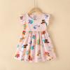 Girls Summer Floral Rayon Spaghetti Strap Princess Dress Kids Beach Sundress Cotton Silk Casual Party Wear