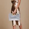 Clutch Bag Large Wedding Handbag Simple Vintage Crossbody Shoulder Bag with Shoulder Strap [Milisente] Women's (Silver)