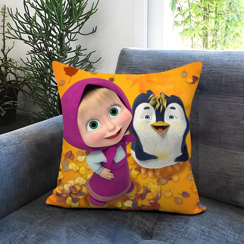 Anime M-Mascha und die B-Bären Kissenbezug Bequemer Wendekissenbezug Ideal für Auto Sofa Schlafzimmer & darüber hinaus
