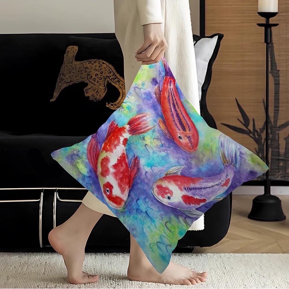 Koi Fisch Ahorn Design Kissenbezug Glückliche Herbsternte Dekoration Feiertagsdekoration Kissenbezug