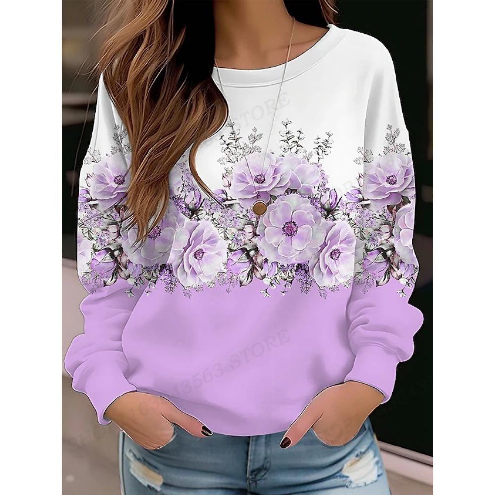 

Цветочная толстовка с капюшоном с круглым вырезом Y2k Толстовка с капюшоном Женская мода Толстовки с капюшоном Пальто для девочек Женские толстовки Цветочная одежда Подарки Пальто Круглый вырез Пуловеры 6XL