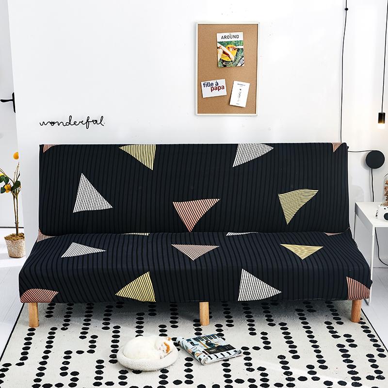 Armless Sofa Bed Cover Spandex Stretch Futon Slipcover Elastic Full Folding Couch Sofa Shield Fitted Full Folding Sofa Slipcover