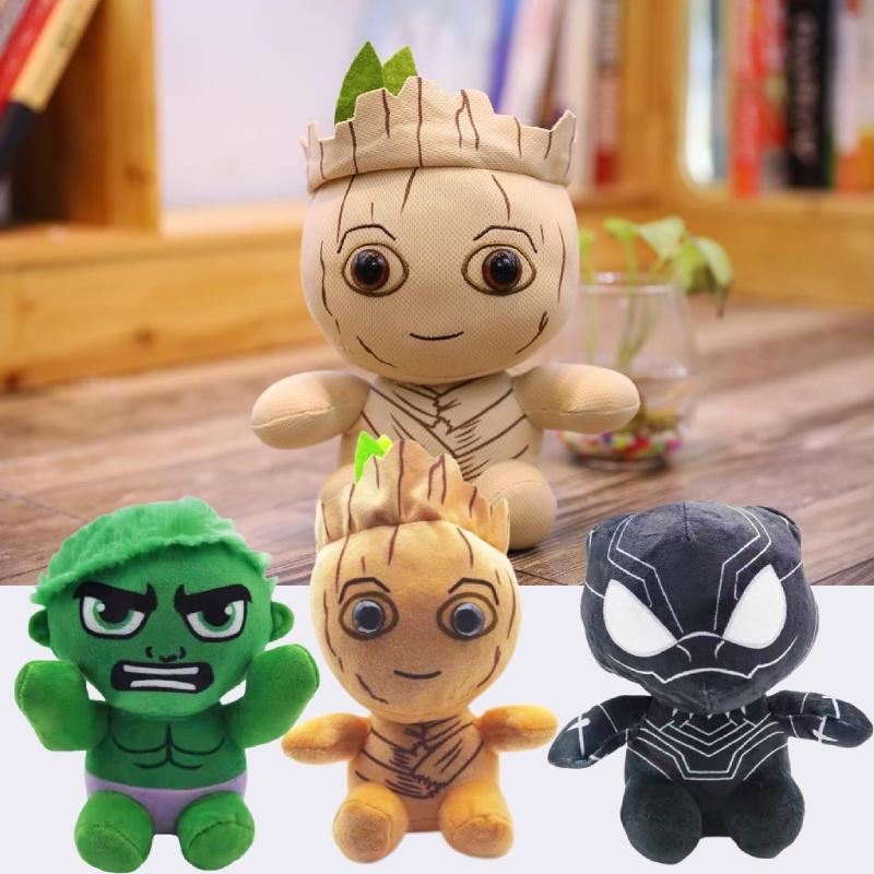 Marvel Avengers Black Panther Hulk Groot Plush Toys Soft Pp Cotton Stuffed Superheroes