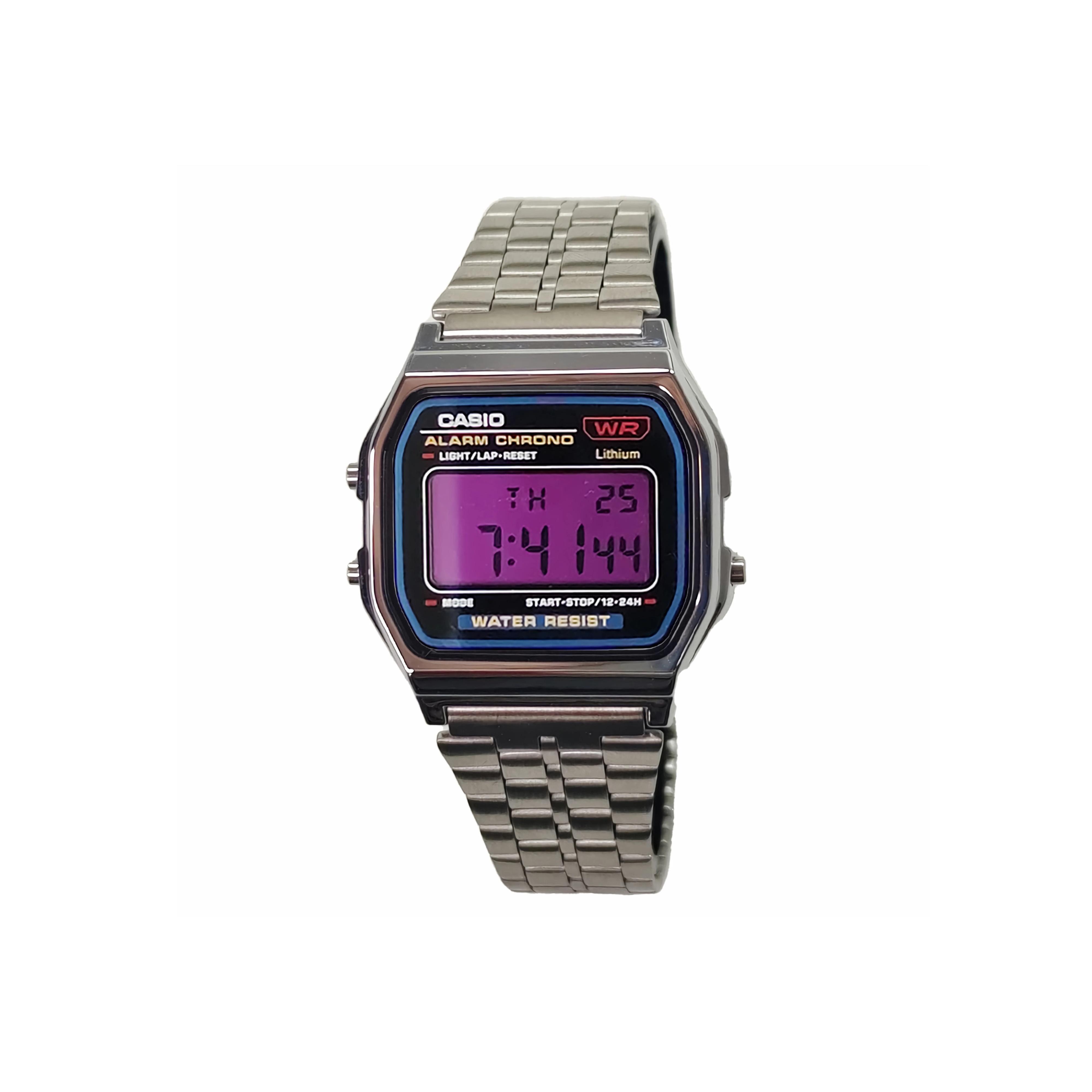 CASIO Custom Collection Quartz Movement Stainless Steel Strap Watch Men s Watches Purple Watch Dial A159WA-N1D(Watch3--) Single Watch