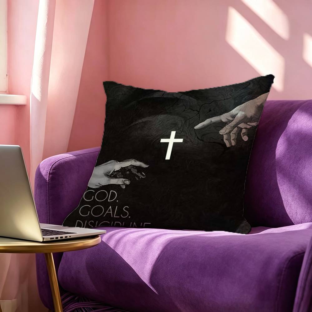 Bible Verse Jesus Christ Christian Pillow Case Square DoubleSided Sofa Cushion Cover Bedroom Bedside Pillow