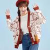 Cardigan Lavorato a Maglia Gatto Cartone Animato Maglione Autunno Inverno Donna Maglione Harajuku Cappotto Scollo a O Manica Lunga Cardigan