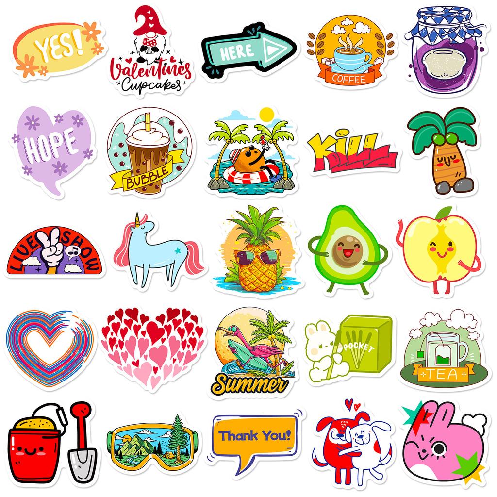 50 Small Fresh Web Pictures Stickers Graffiti Stickers Travel Boxes Skateboard Refrigerator Laptop Decoration Protection