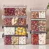 Boîte de conservation alimentaire en plastique scellée divisée qualité alimentaire vide céréales bonbons séchés bocaux boîte à épices avec couvercle pot de conservation pour réfrigérateur récipient