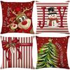 Christmas Pillowcase Decorative Linen Printed Porch Courtyard Sofa Home Decoration Pillowcase