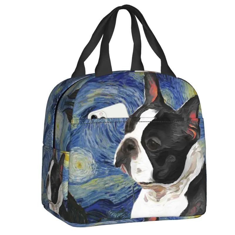Boston Terriers Love Mistress Dogs cutii de prânz portabile, etanșe, cooler termic pentru alimente, geantă de prânz izolată, școală pentru copii