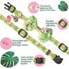 Cat Collar with Bow Tie Pink Flamingo Bell Pendant Charm Safety Detachable Cute Kitten Forest Tropic Leaf Plant Pattern Flamingo A