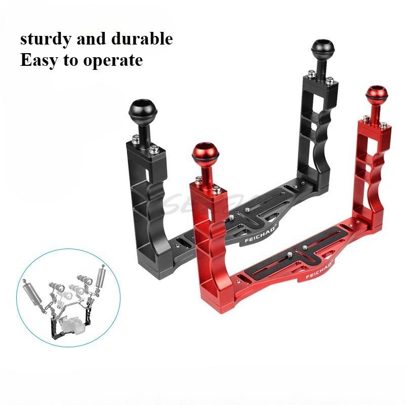 Aluminum Alloy Two Handed Diving Bracket DSLR Micro Single Motion Camera Adjustable Two Handed Bracket