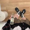 Night teaching room rhombus black and white medium tube calf socks women's spring and autumn long tube rhombus checkerboard jk college style