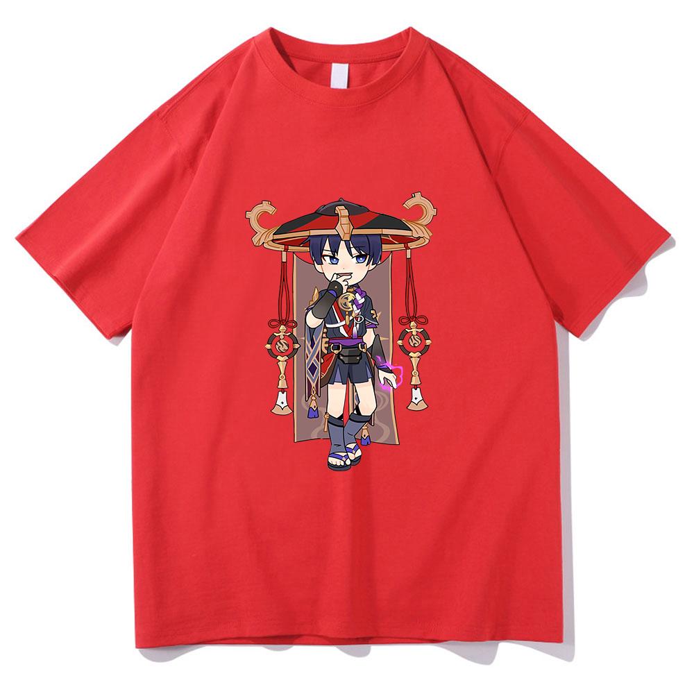 Tricou Genshin Impact Scaramouche Tricou unisex Harajuku Grafic Estetic Kawaii Tartaglia Tricou unisex Amuzant din bumbac