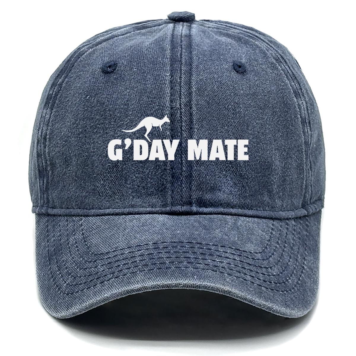 

G DAY MATE Kangaroo Print Adjustable Sun Hat, Mesh Hat Cozy Slouchy Breathable Casual Snapback Baseball Hat as the picture темно-синий