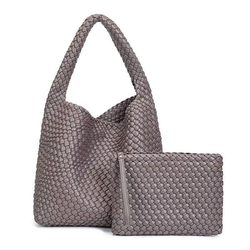 Custom Large-Capacity Woven Tote: High-End Mother-Child Bucket Bag and Underarm Basket