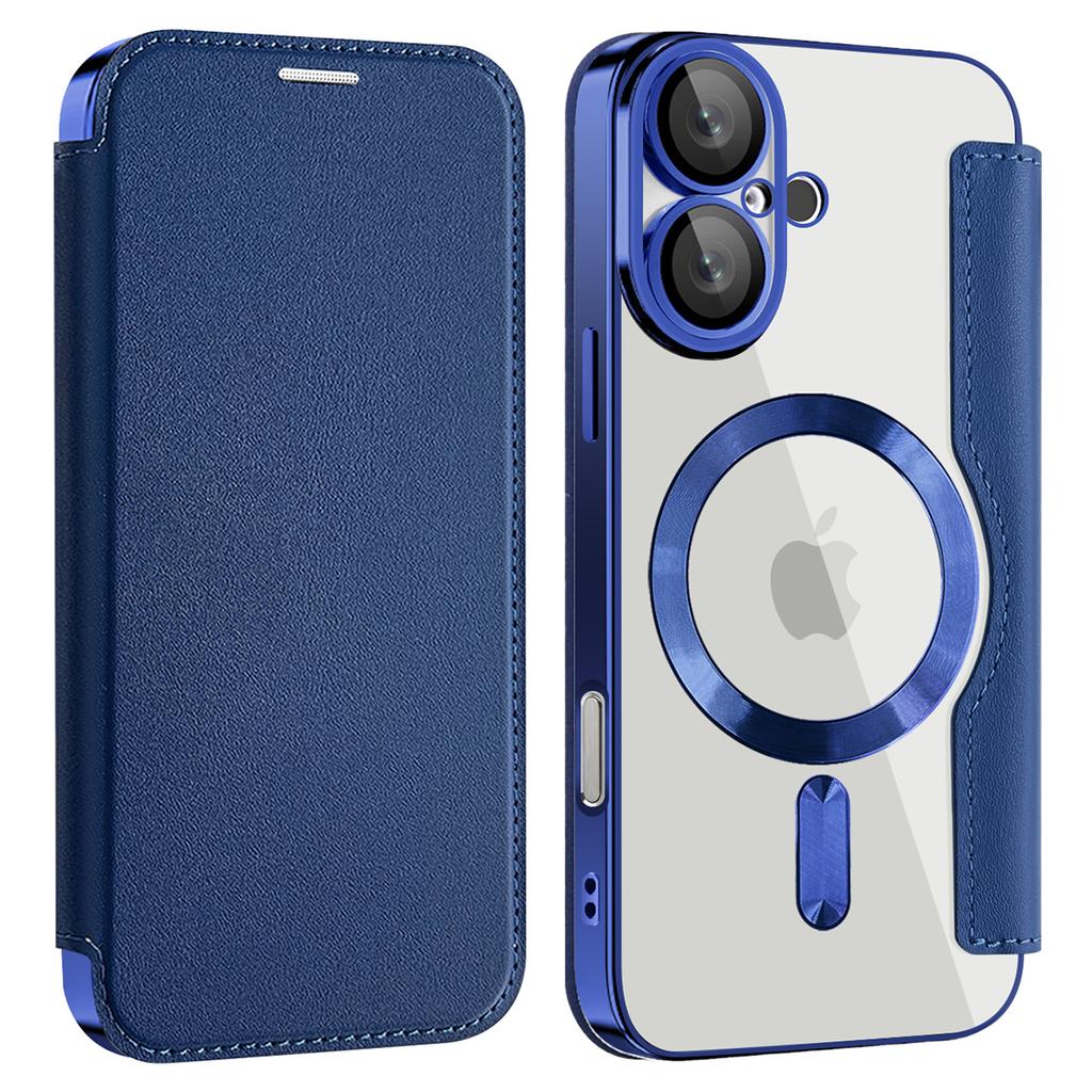 For iPhone 16 Plus Case Compatible with MagSafe RFID Blocking Leather Phone Cover
