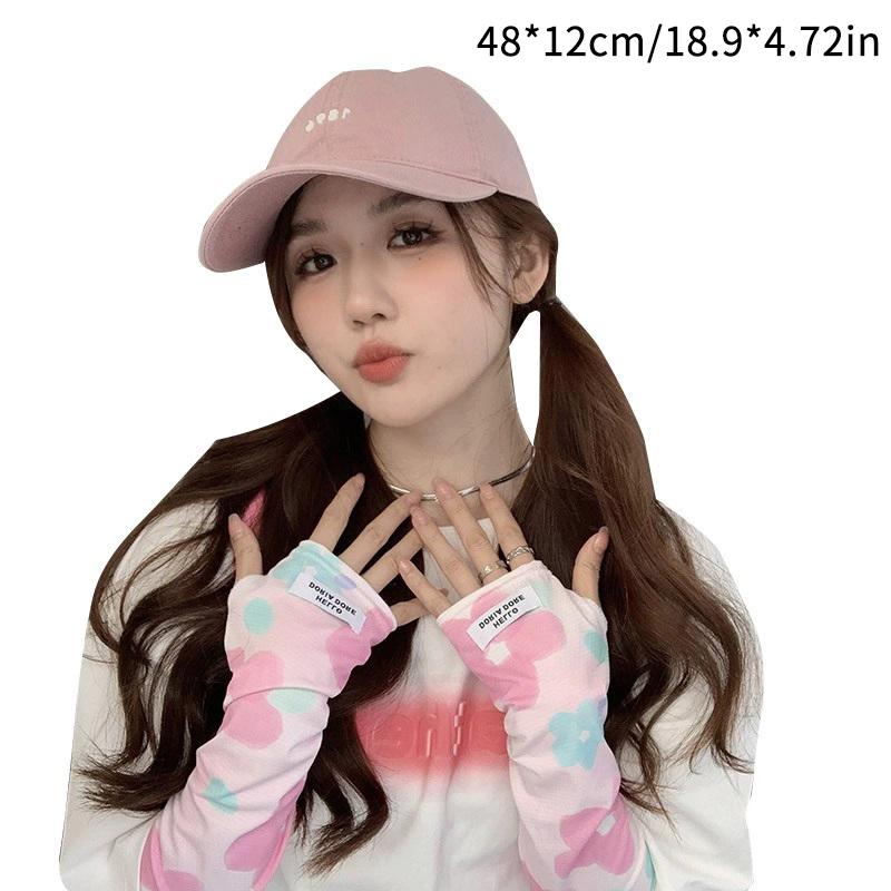 Mangas para Brazos con Protección UV Solar Estampado de Flores Tejido Suave Seda de Hielo Refrigerantes Mangas Deportivas para Mujeres Niñas Viajes al Aire Libre