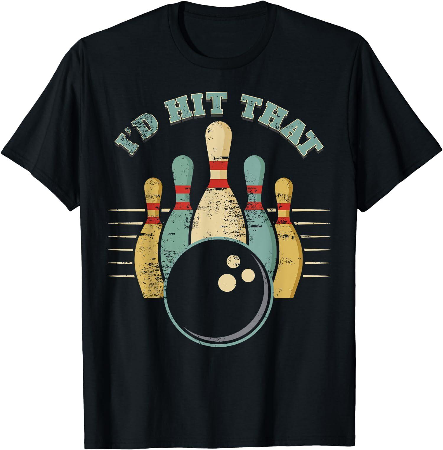 NEW LIMITED Funny Bowling I d Hit That Vintage Tee T-Shirt XL