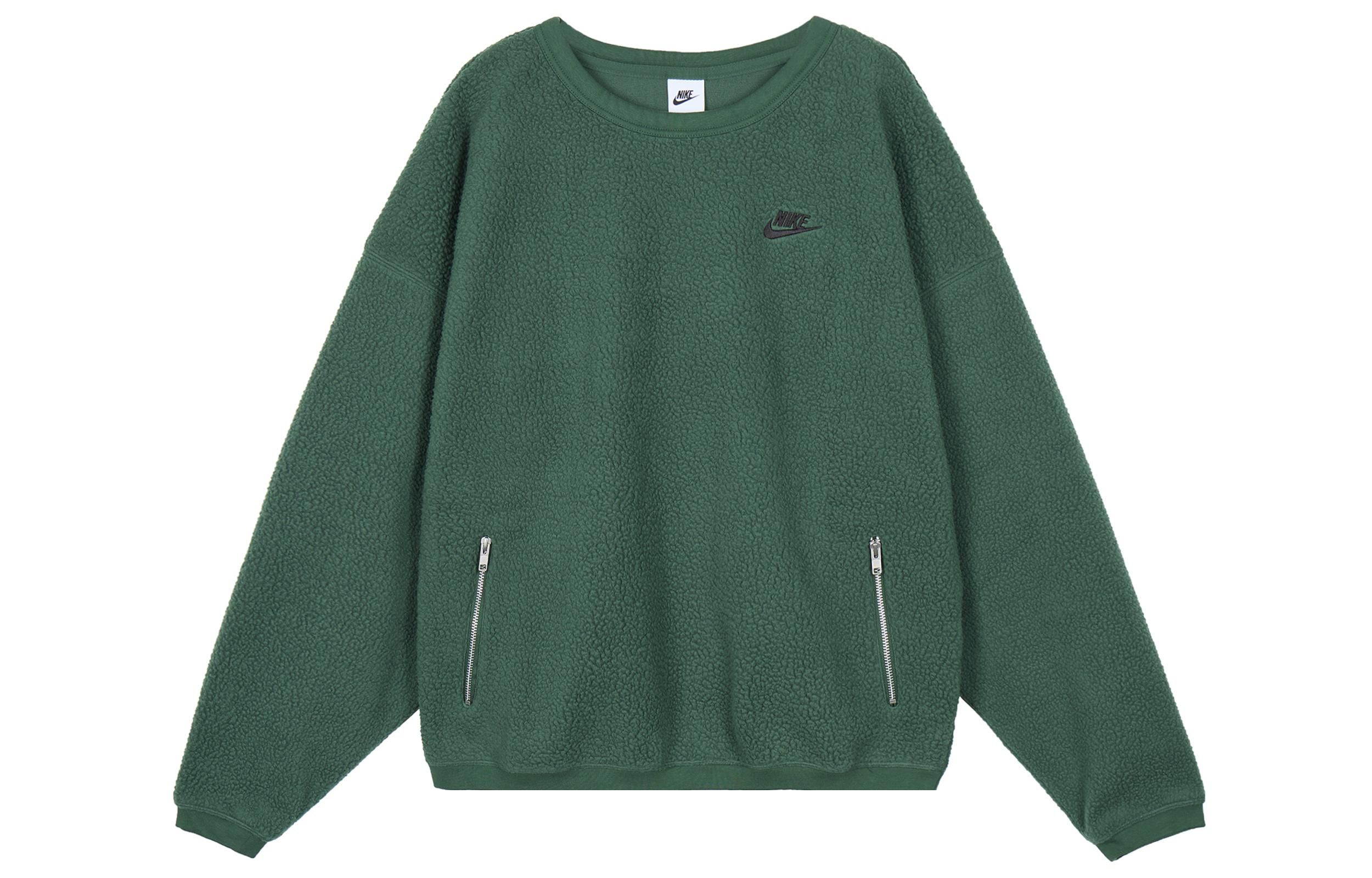Nike Sweatshirts Men s Fir Green Crew Neck Moderate Regular FB8379-323 XL