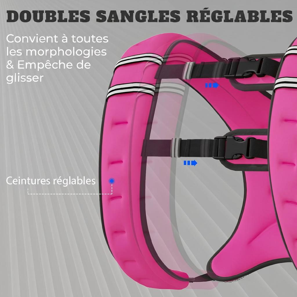 Weighted Vest, 8 kg, Storage Pocket, Oxford Fabric, Metallic Sand, Pink
