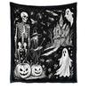 Coloring Blanket for Adults Halloween DIY Blanket, Throw with Ghost Patterns, Color Your Artistic Bedroom Decor Accessories Own Washable Cozy
