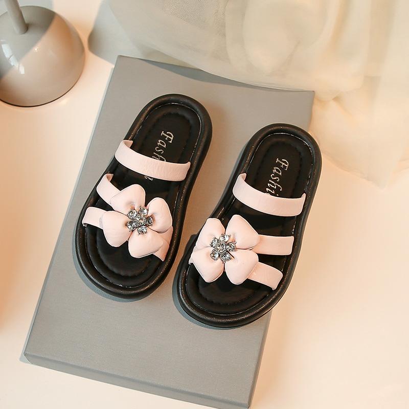 Girls Slippers Outdoors Soft Sole Comfortable Kids Casual Shoes Non-slip 2025 Summer New Children Beach Shoes Korean Style Trend