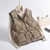 Autumn light down vest women's short small fragrant down vest collarless white duck down vest jacket winter