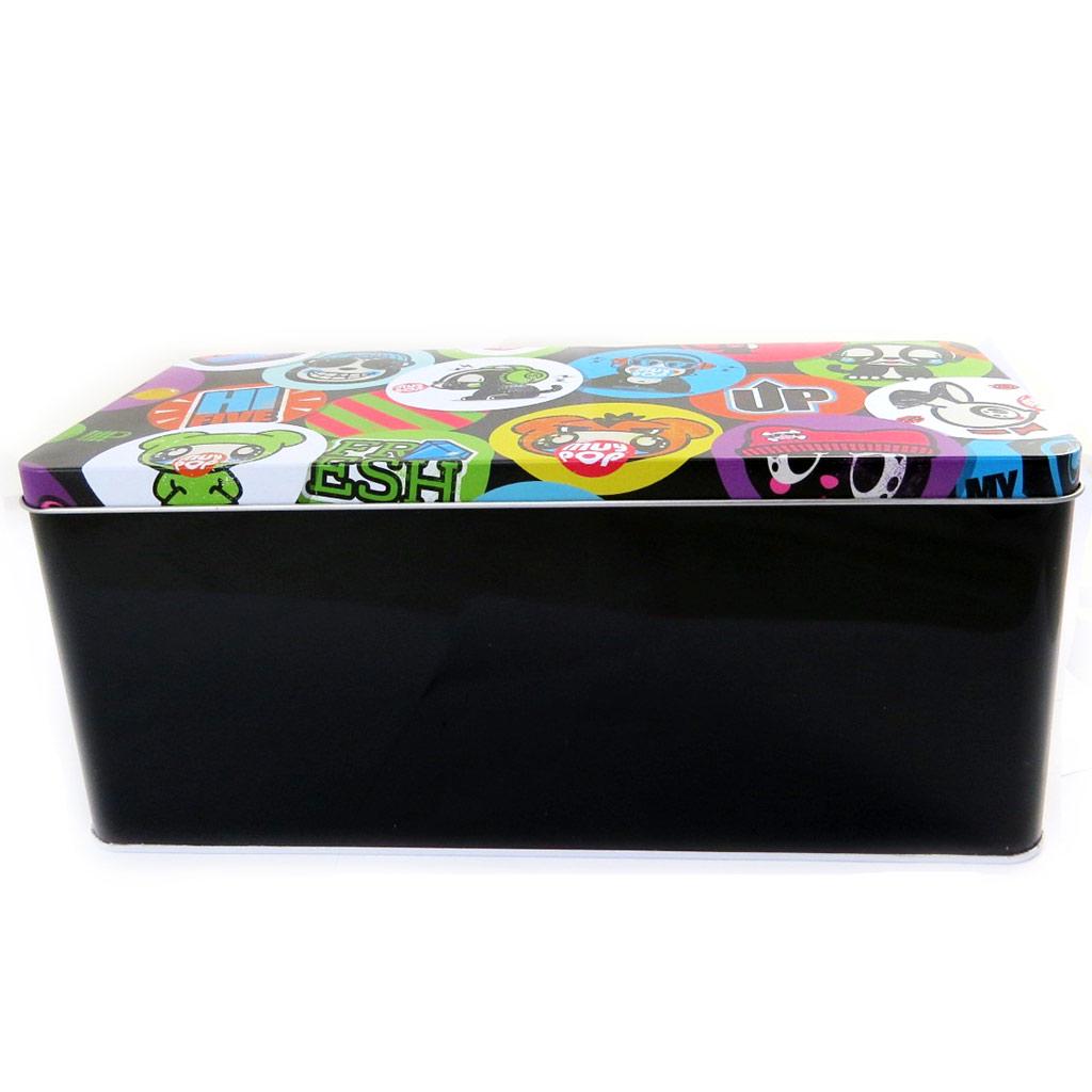 Muy Pop [L8777] - Metal Box 'Muy Pop' Black Multi-colored - 28x12x11 Cm