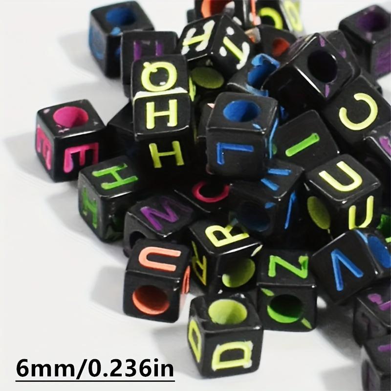 100pcs Acrylic Letters Square Beads DIY Jewelry Making Bracelets Necklaces Earrings and Other Accessories 6*6mm