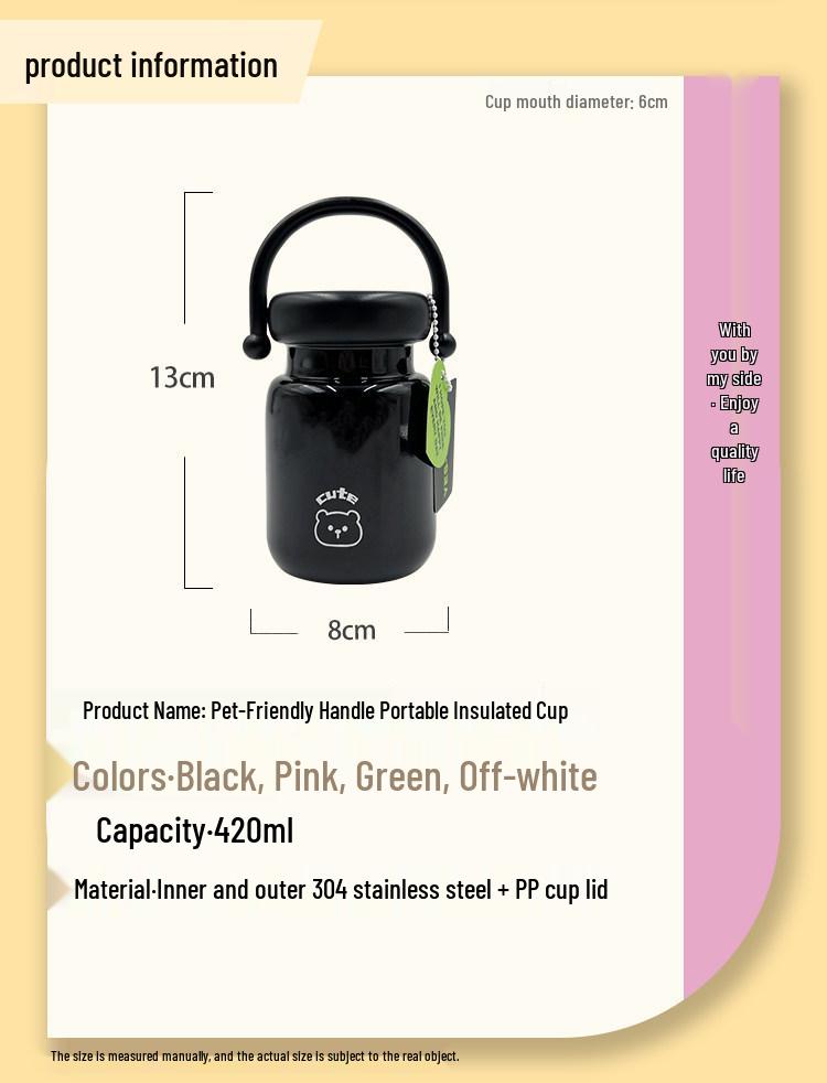 Cute 2026 Stainless Steel Portable Thermos Cup – High-Value, Celebrity-Style for Students