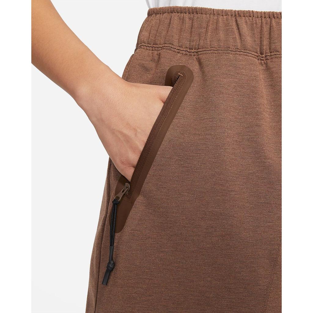 Nike Solid Color High Waist Midi A-Line Skirt Women Skirts Brown DM6169-215