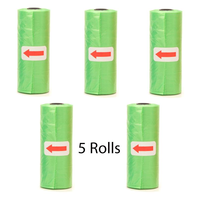 Pet Poop Bags Disposable Dog Waste Bags Bulk Poop Bags with Leash Clip and Bone Bag Dispenser 5 Rolls of 75 Pcs Bags
