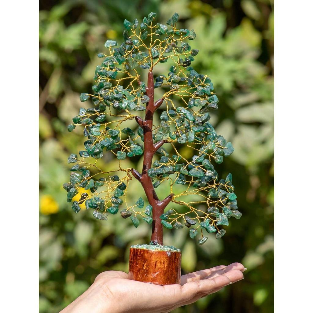 Green Aventurine Crystal Tree Good Luck Showpiece for Home Decor Items Crystals Gemstones Bonsai Money Tree for Good Luck, Decoration Gift Item