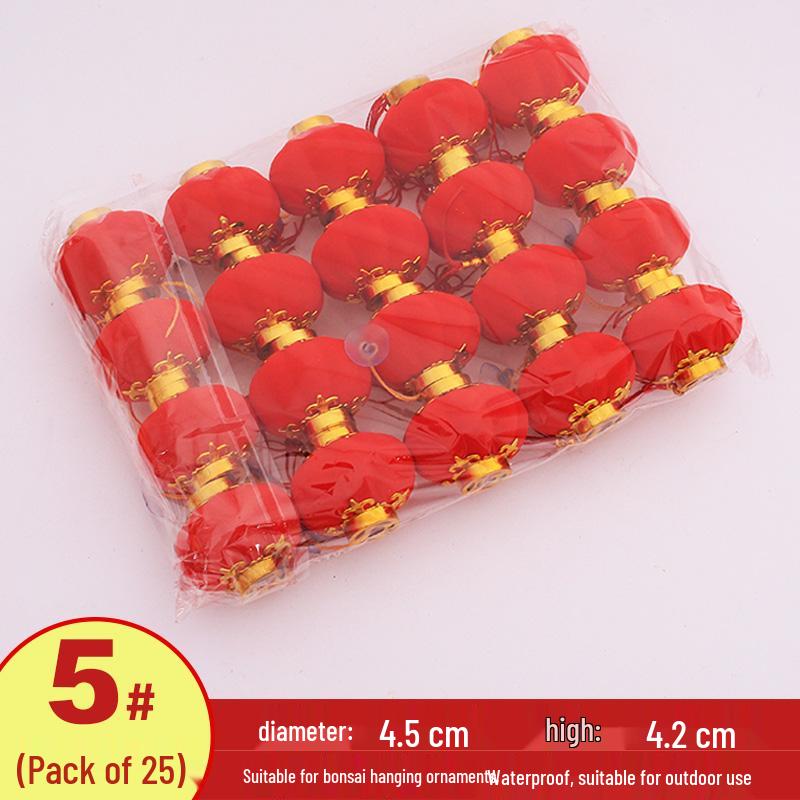 Handmade Red Flocked Lantern Ornaments for Trees: Chinese-Style New Year and Wedding Decorations