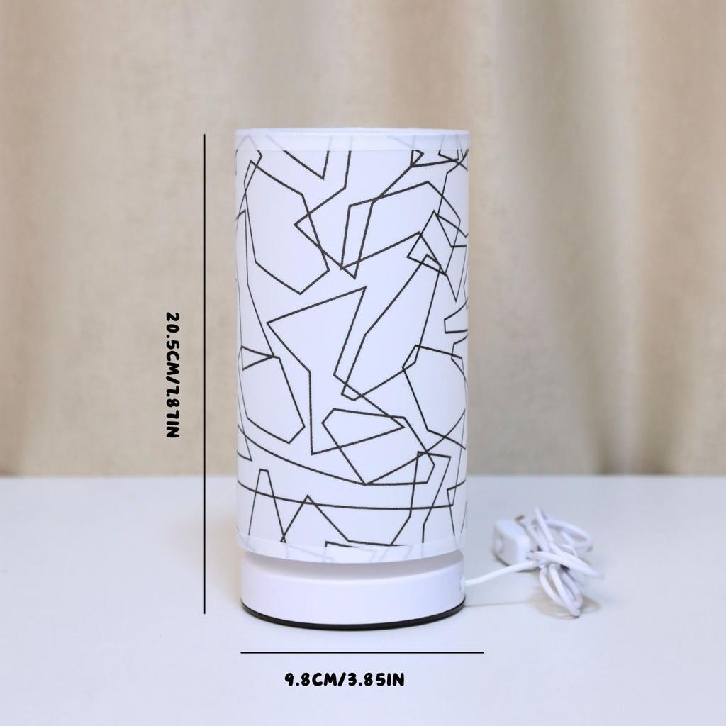 Modern Cylindrical Fabric USB Desk Lamp, Suitable for Bedroom, Bedside Table, Living Room Decoration Lights