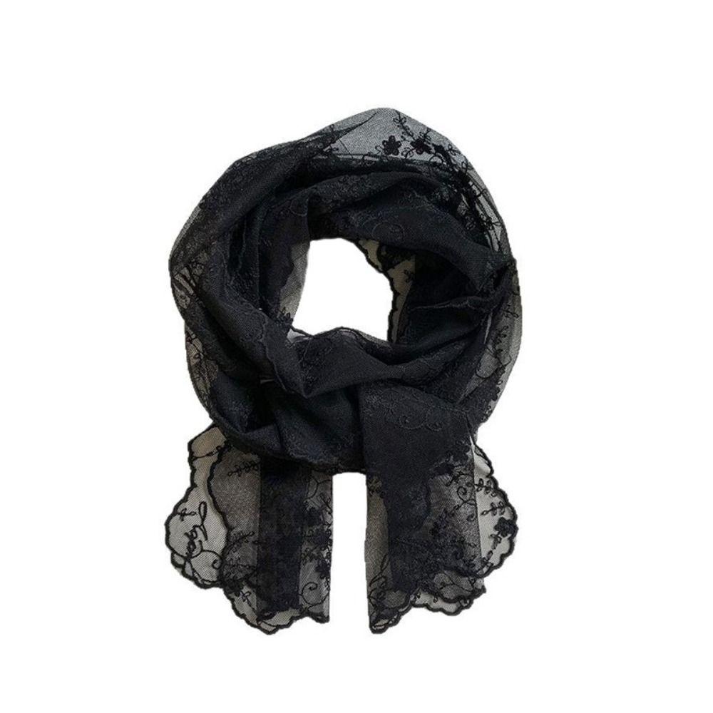 Lightweight Lace Scarf Long Shawl Headscarf Fashion Sunscreen Lace Shawl  Summer