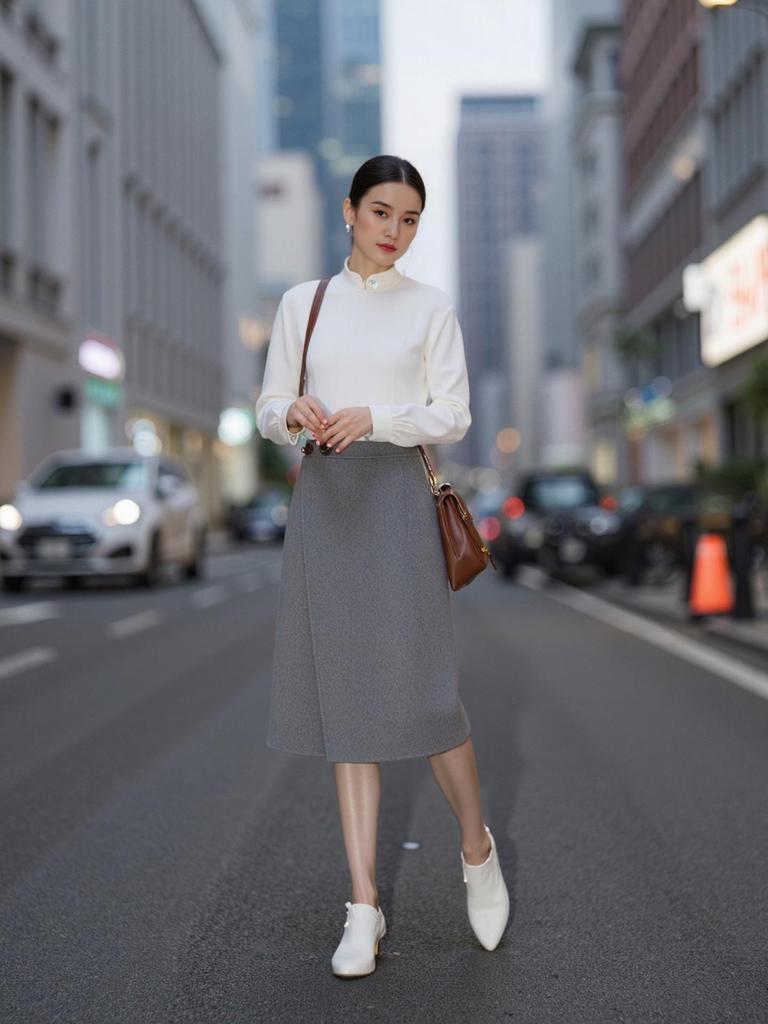 Podzim/Zima 100% Vlna Středně Dlouhá Flanelová Pouzdrová Sukně