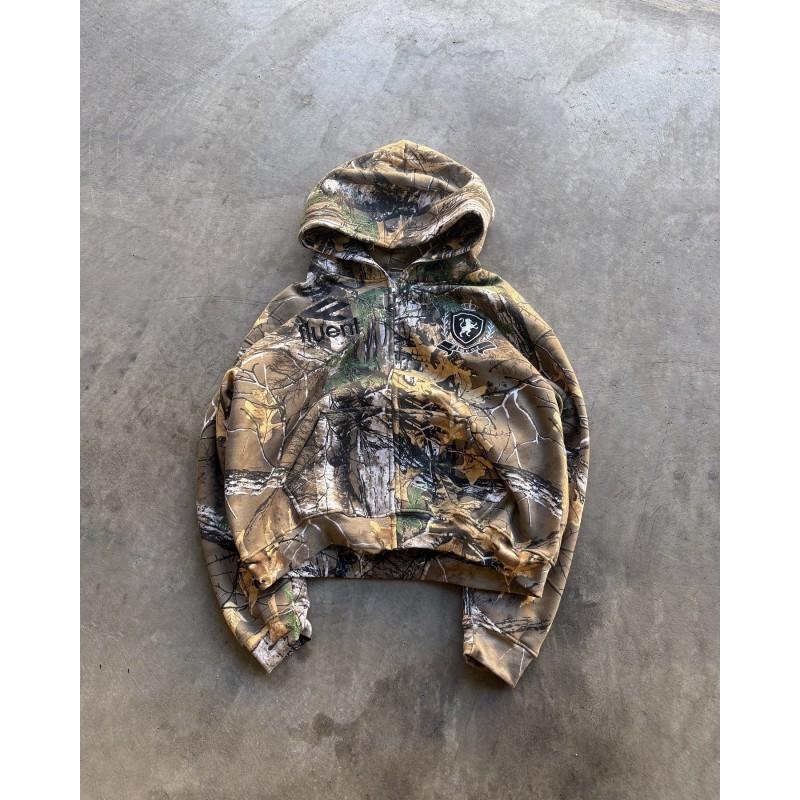 Unisex Oversizeowy Zestaw Bluza z Kapturem i Spodnie Dresowe Kamuflaż Retro Streetwear Codzienny Strój Mężczyźni Kobiety