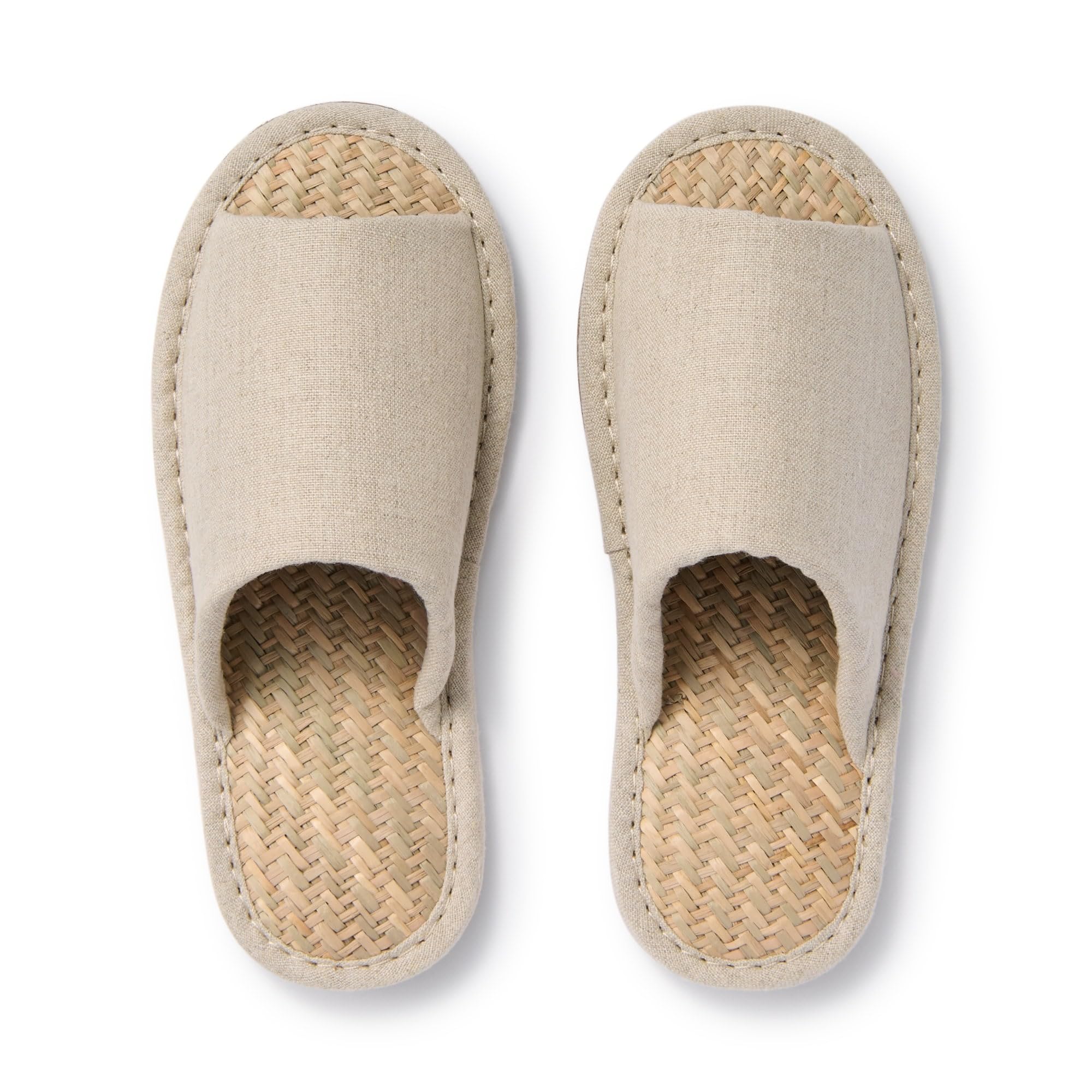

MUJI Malai Grass Open XL Slippers, Front, 84774881, Natural,
