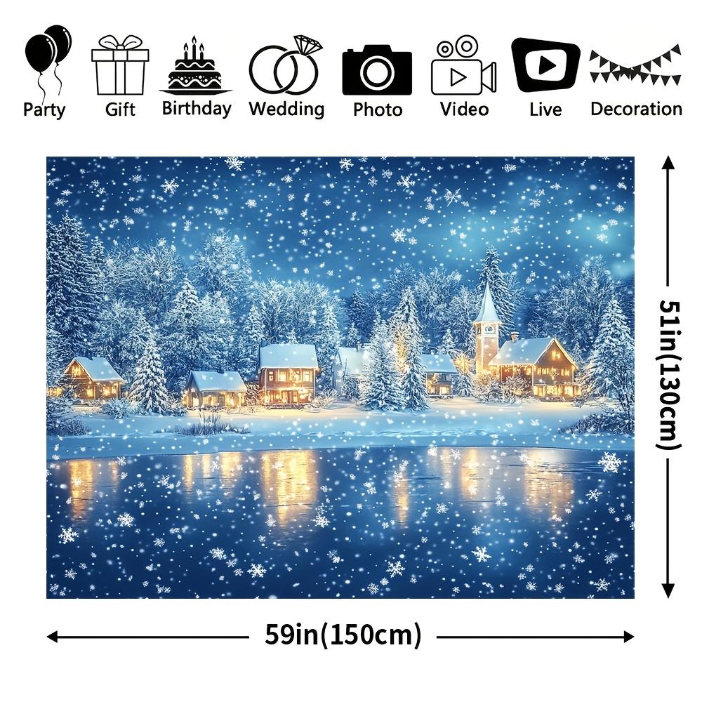 1Pcs Fantastic Blue Town Decoration Background bedroom Backdrop Decorations For Photo Studio Photo Booth Christmas Party
